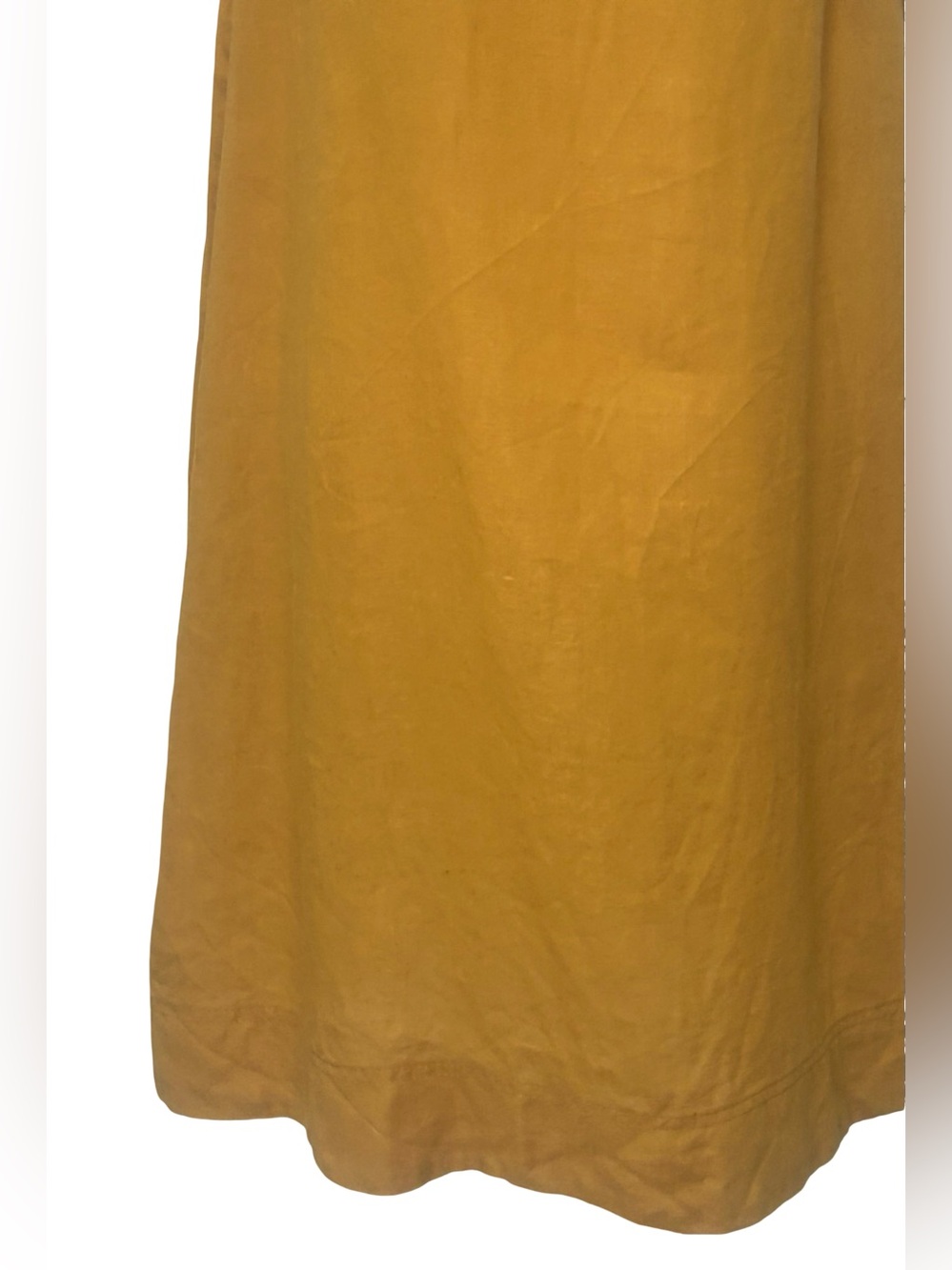 Tahari 100% Linen Shift Dress Mustard Yellow Sleeveless Pockets M Lagenlook Boho - Picture 4 of 10